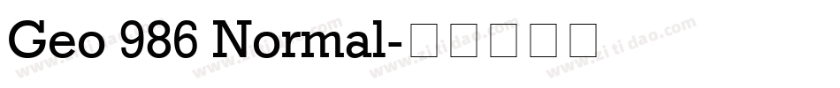 Geo 986 Normal字体转换